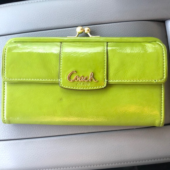green coach wallet